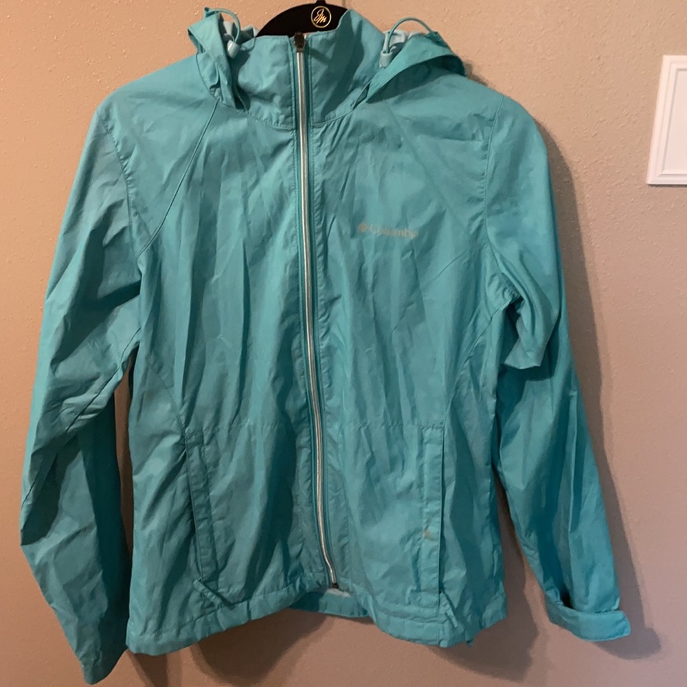 Columbia Rain Jacket teal medium- imperfect